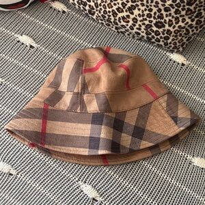 Designer-Style Brown Plaid Women Bucket Hat